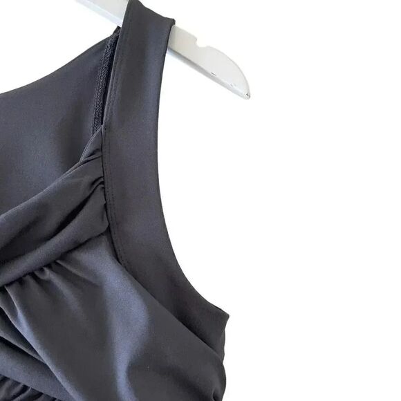 Athleta Women s Tank Dress Wicking  Charcoal Draped Thick Fabric  SZ L #1625 - Picture 4 of 15